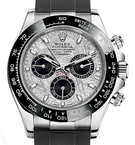 white gold daytona meteorite|daytona white gold oysterflex.